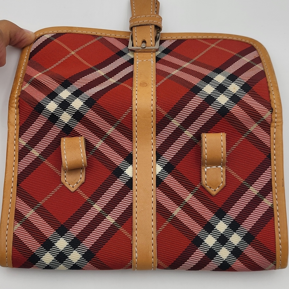 Burberry Nova Check Blue Label Waist Crossbody Bag Canvas Red..Authentic.. - Picture 15 of 16